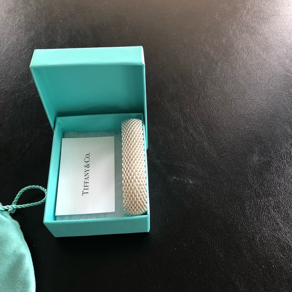 Tiffany sterling silver mesh bangle
